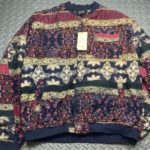 SSLR Mens Collection XL‎ Jacket Button Up Floral Print Long Sleeve